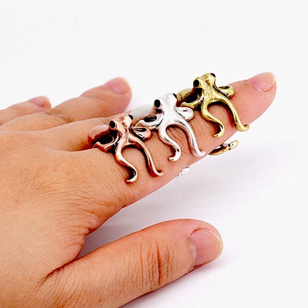 Silver Octopus 🐙 adjustable ring - Picture 7 of 9